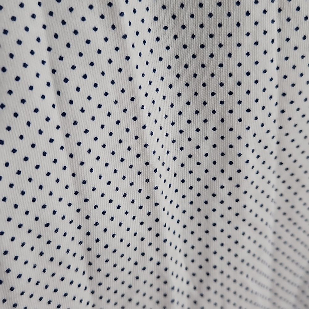 ZNT18 Button Down Shirt White Blue Polka Dot Print Neutral 16.5 34/35 - Picture 7 of 10